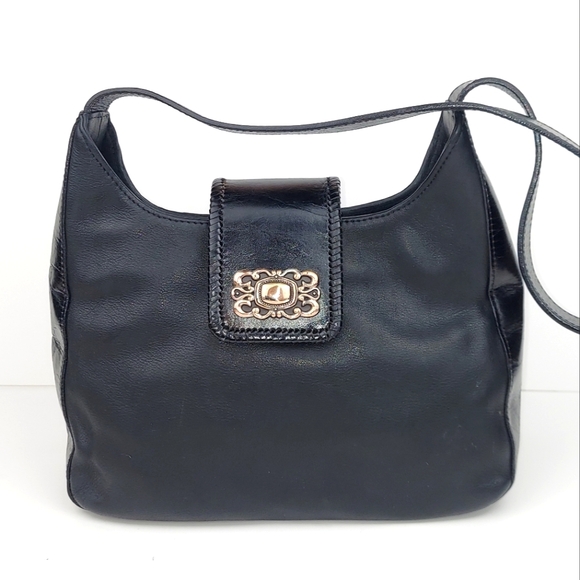 Fossil Vintage Black Leather Single Strap Hobo Shoulder Bag - Picture 1 of 16